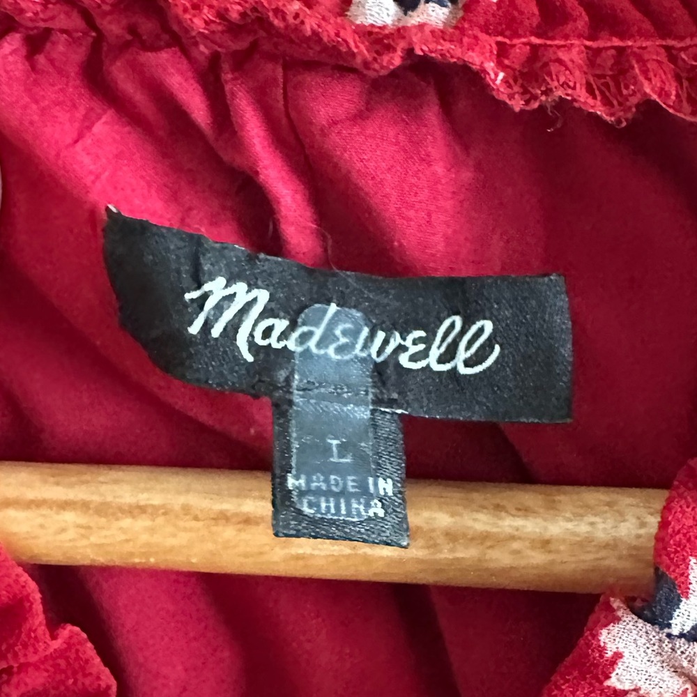 Madewell Mistlight Mock Neck Top In Seattle Nouveau Red (Size L) - Picture 5 of 6